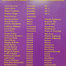 List of candidates for this November's election. Monmouth County Democratic Women's Caucus - list of candidates